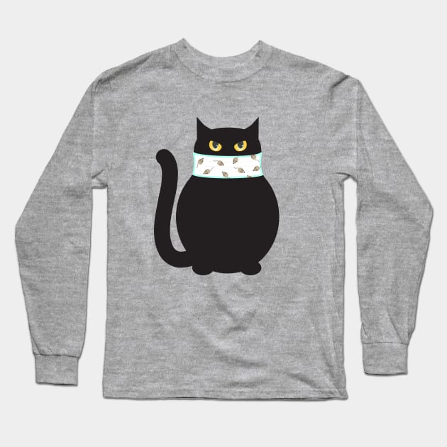 Covid Kitty Long Sleeve T-Shirt by KneppDesigns